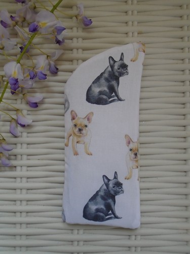 French Bull Dogs Glasses Case Lined & Padded Each One Unique. 