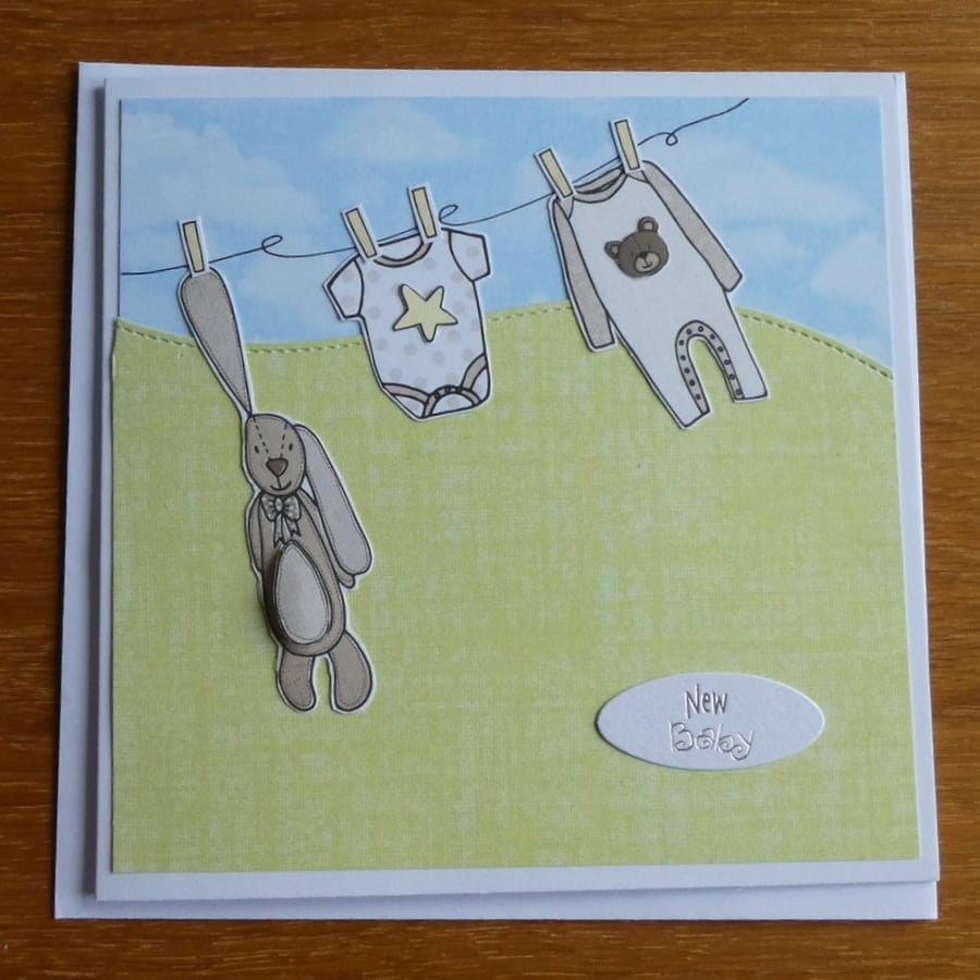 Washing Line New Baby Card