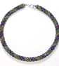 Red, Blue, Green and Yellow ‘Stained Glass’ Netted Necklace - Image 5