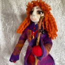 Handmade Unique Art Doll -  Needle-felted 'Winter Woman'