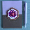 Hand Embroidered Lilac Flower Notebook and Pen Set 