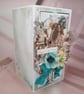 Luxury Handmade Best Wishes Card. Teal & Cream Floral 3D Greeting Card.(L) - Image 3