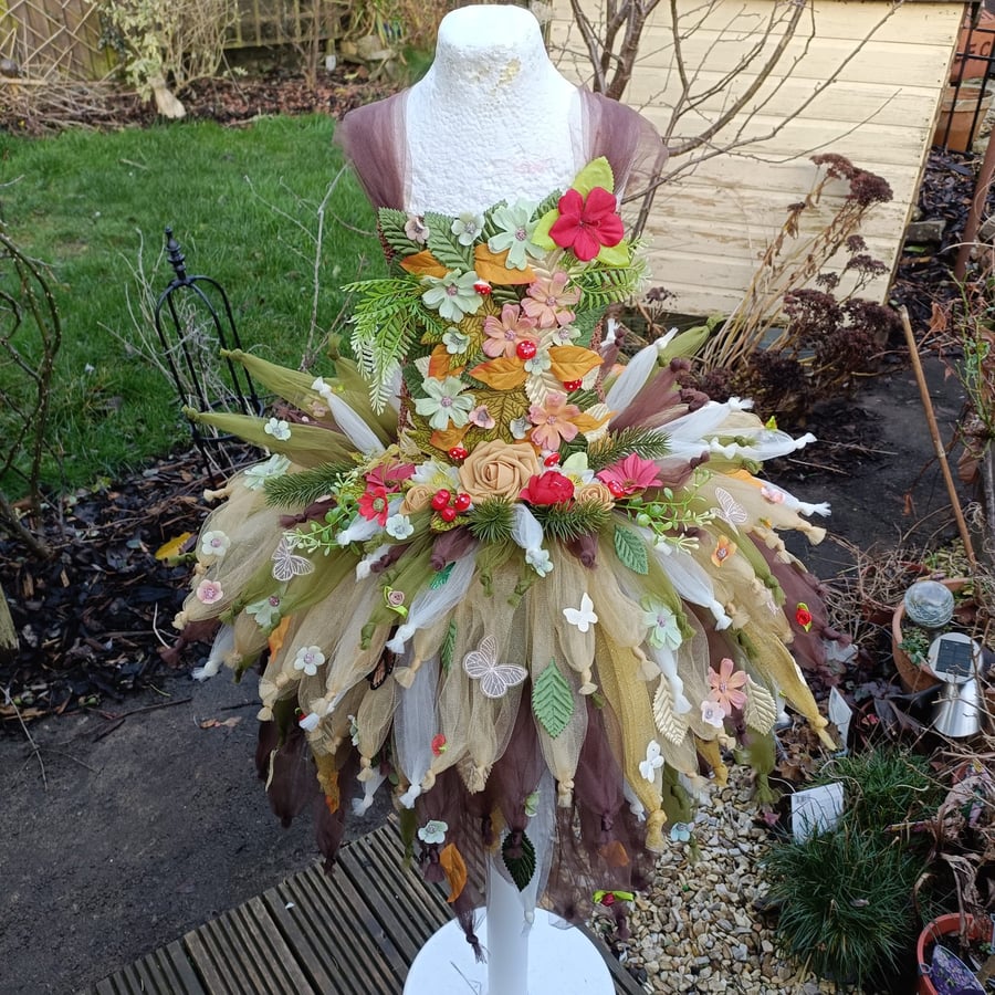 Custom Made to Order - Magical Woodland Toadstool Flower Fairy Tutu Dress