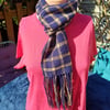 Hand Woven, Navy and Gold, Very fine Lightweight Scarf
