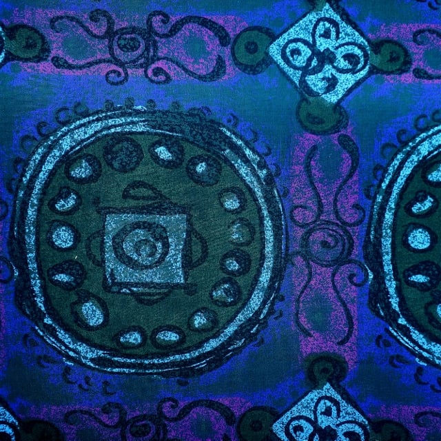 RARE Tibor vintage fabric purple blue green ' Calus '  Lampshade option 