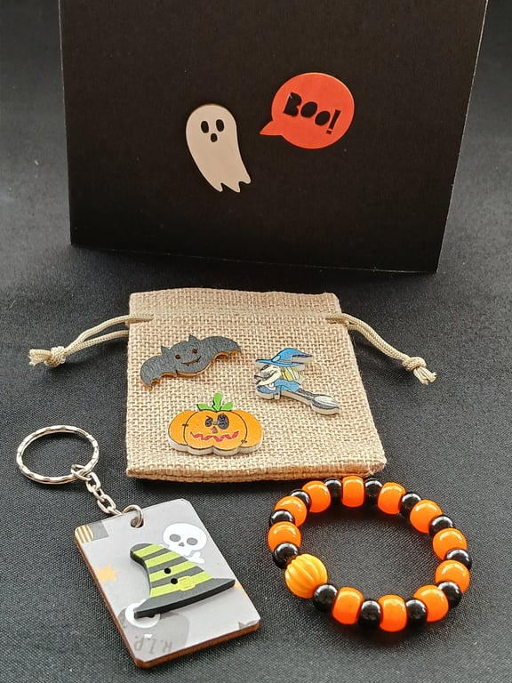Handmade Halloween bracelet and keyring 