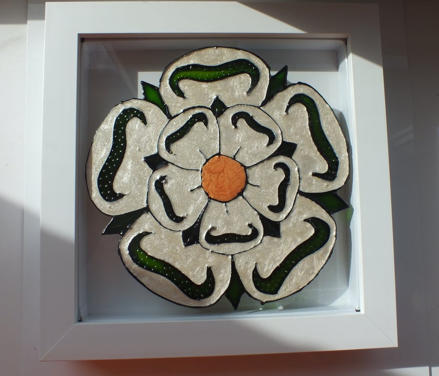  Yorkshire Rose painting.  White rose painting