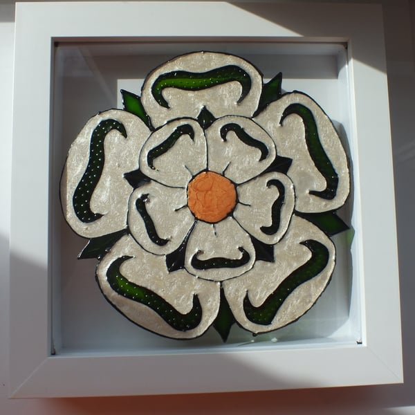 Yorkshire Rose painting.  White rose painting