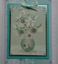 Sympathy Card With Heartfelt Sympathy Flowers Vase Jewels 3D Luxury Handmade - Image 1