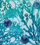 Original gelli print seaweed greetings card. - Image 6