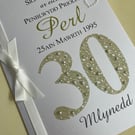 Cerdyn Pen-blwydd Priodas Moethus Perl (30fed) 30 – Wedi’i Bersonoli