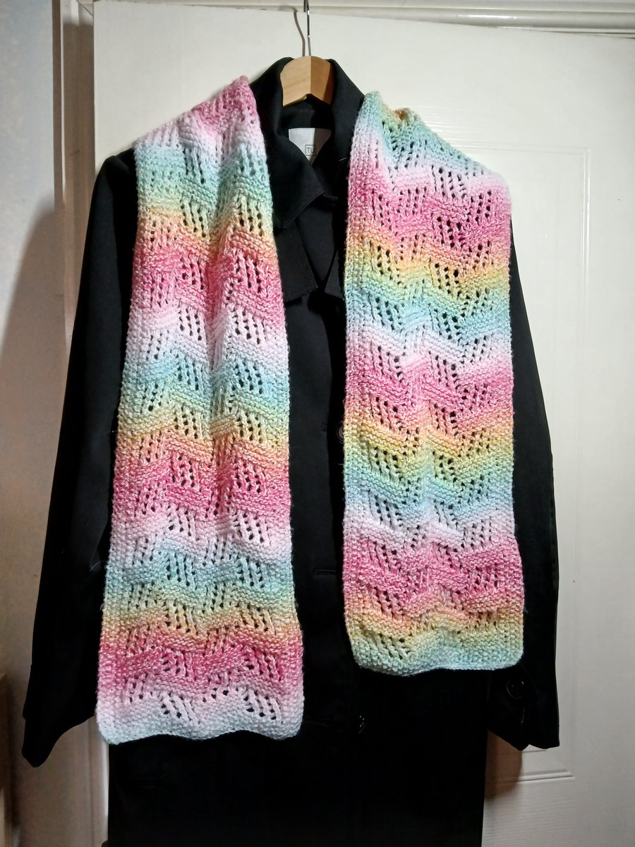 Hand Knitted Lace Scarf - Unique design
