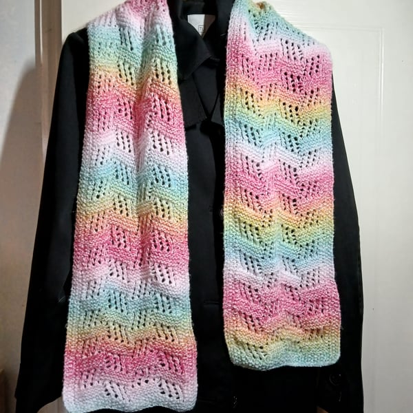 Hand Knitted Lace Scarf - Unique design