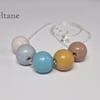 Beltane - hand painted - wooden bead & sterling silver necklace
