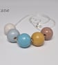 Beltane - hand painted - wooden bead & sterling silver necklace