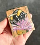 Hand Painted Reclaimed Mini Whisky Barrel Stave - Bee on a Thistle