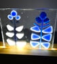 Illuminated Glass Flower Panel