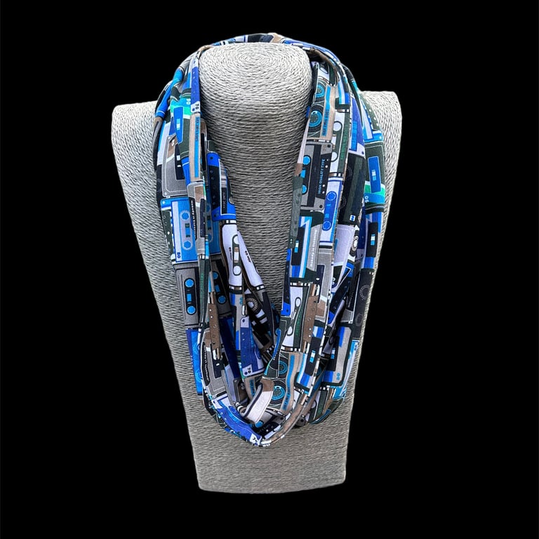 Cream print design jersey cotton Infinity Scarf