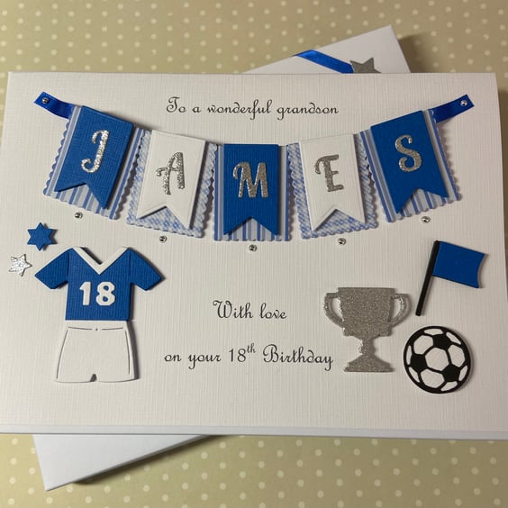 Personalised Football Birthday Card Son Grandson Dad 18 21 50 60 30 Any Age 