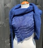 Feather Light Soft Navy Blue Merino Handknitted Lace Shawl Wrap Scarf - Image 2