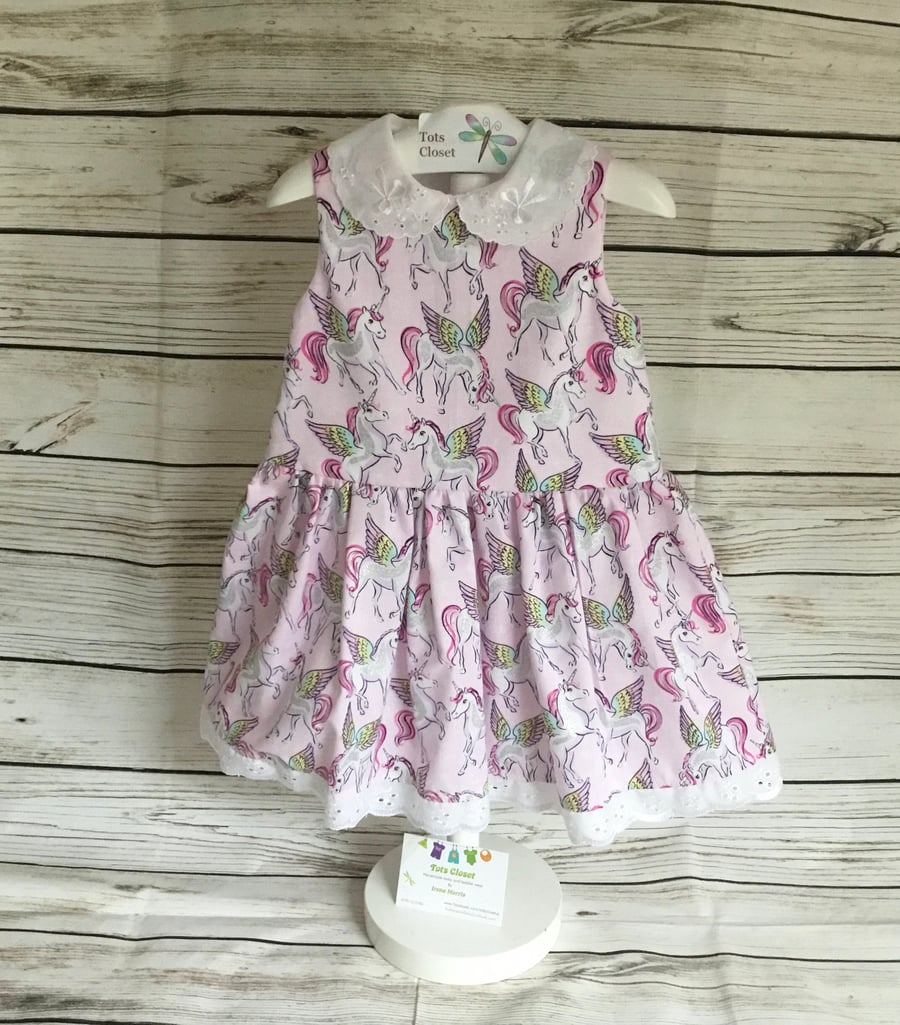 Baby girl party dress, Unicorn dress, toddler gingham dress,  Birthday party.