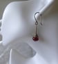 Garnet Earrings with Sterling & Fine Silver - Perfectly Imperfect