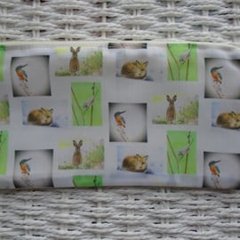 Wildlife Pencil Case or Small Make Up Bag.