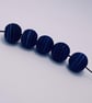 Handmade blue stripey lamp work glass beads - Image 9