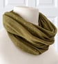 Khaki with Gold Speckles Infinity Scarf, 100% cotton  - Image 6