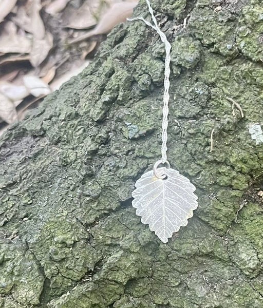 Handmade Fine Silver Leaf Necklace Pendant & Chain - Summer Seconds