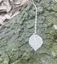Handmade Fine Silver Leaf Necklace Pendant & Chain - Summer Seconds