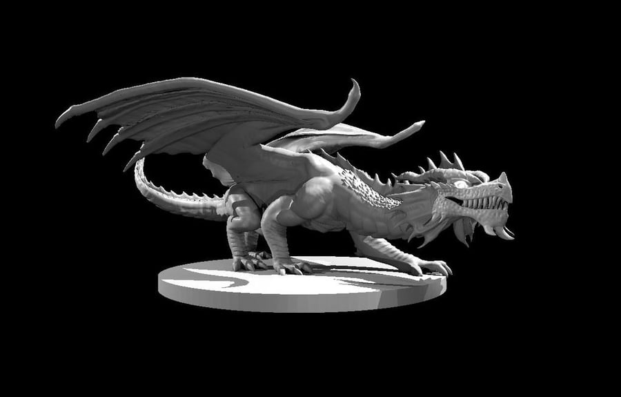 Young Red Dragon - 3D Printed Resin DnD Pathfinder Figure Mini Miniature