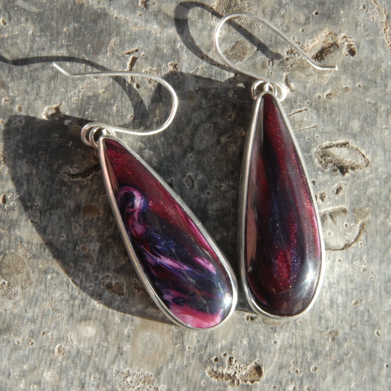 Berry bowlerite drop earrings