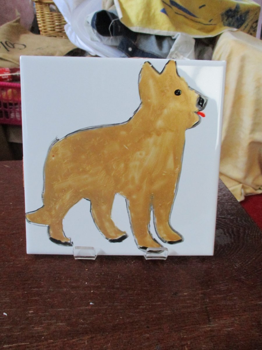 Dog Tile Painted Coasters