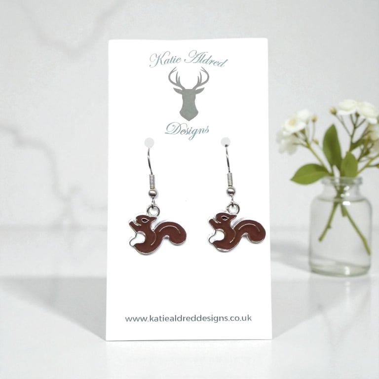 Charm Earrings - Red Squirrel 
