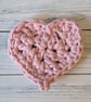 Heart coaster, chunky coaster, small mat, valentine gift, recycled cord - Image 5