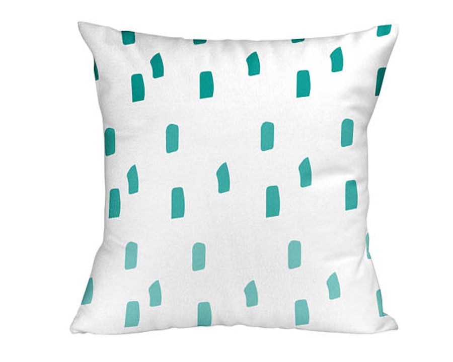 Teal Ombre Dots Cushion