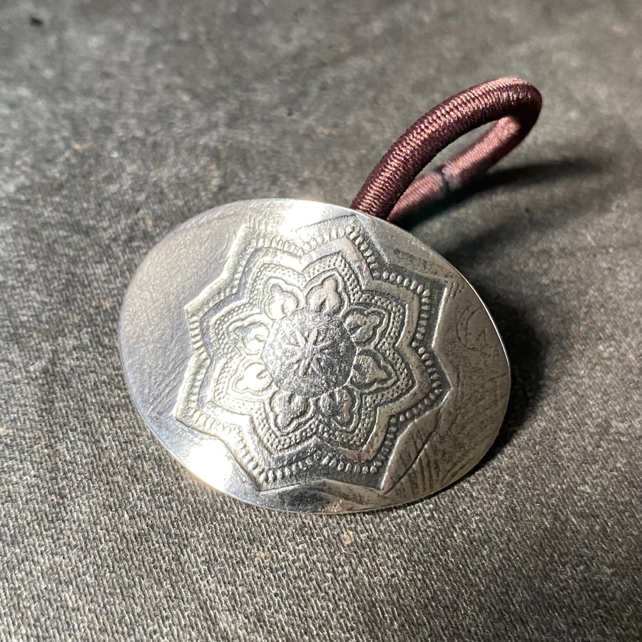 Sterling silver hair button 1