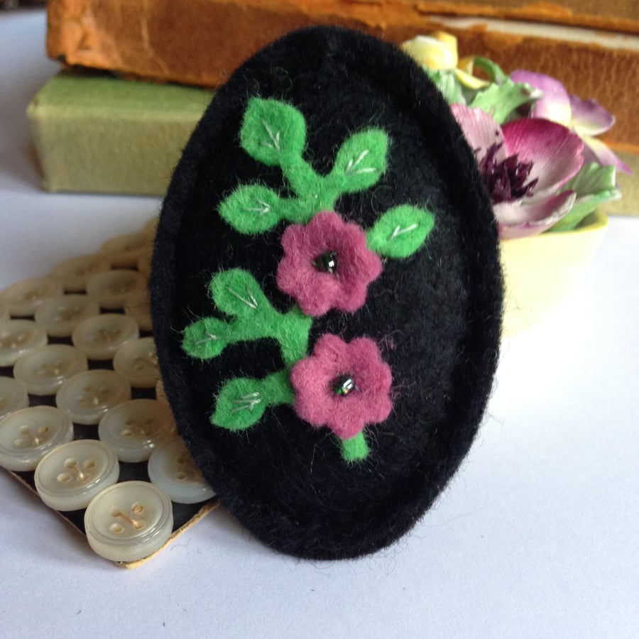 Pink floral spray Brooch