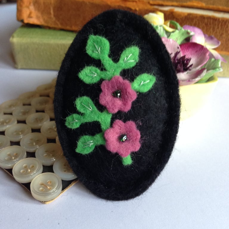 Pink floral spray Brooch