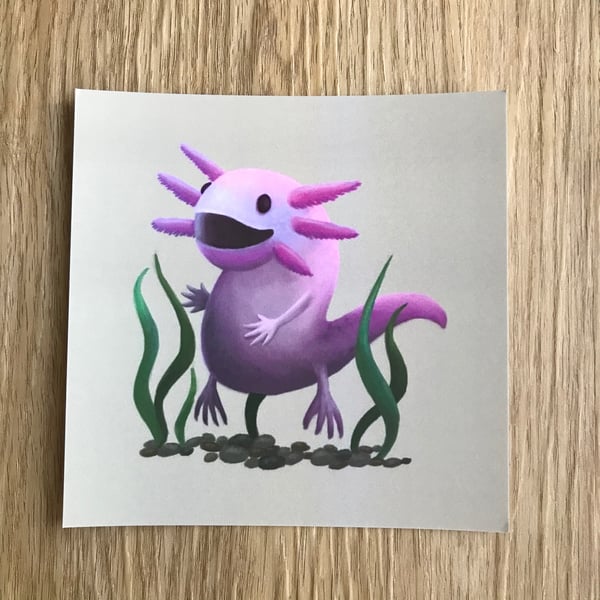 Axolotl Square Post Card Print
