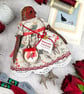 Liesel,  A  Tiny Hand Embroidered Christmas Robin Folk Art Doll - Image 4