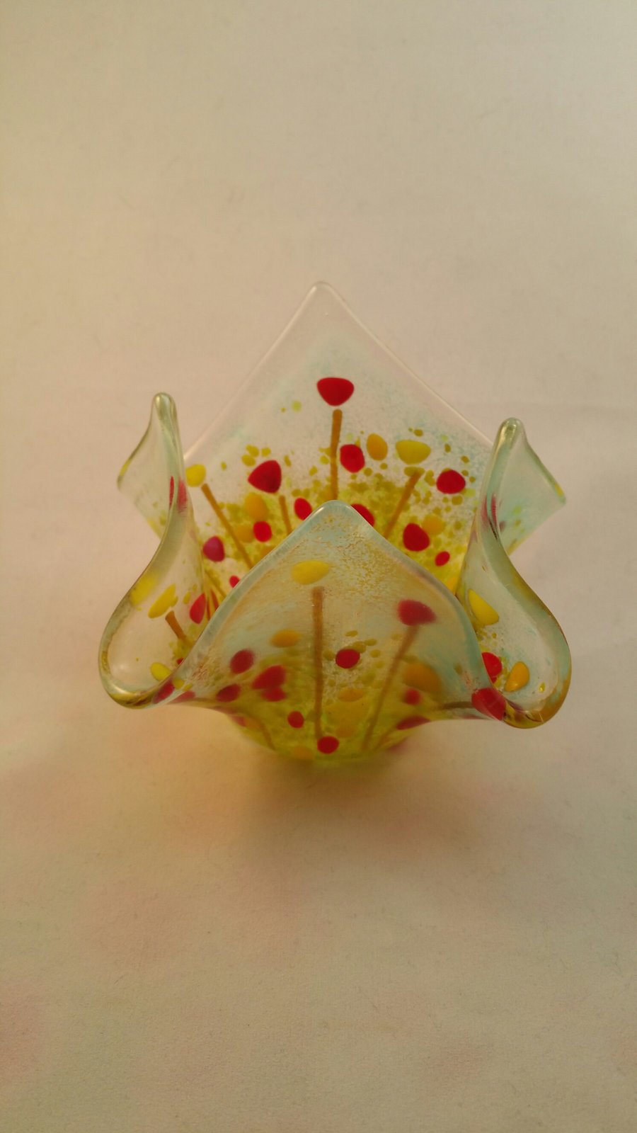 Fused Glass Summer Garden Tealight Holder