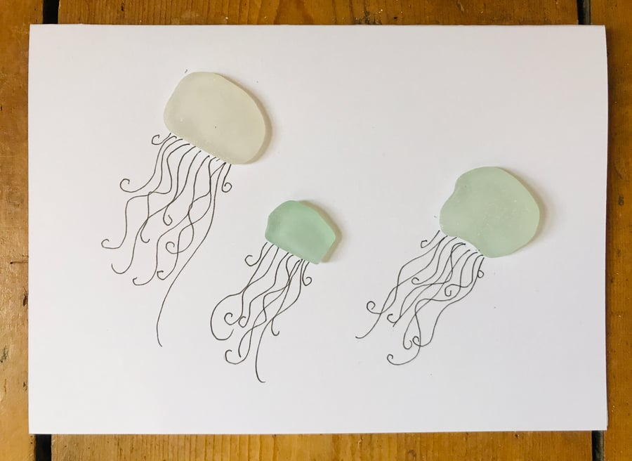 SEA GLASS "JELLYFISH ” CARD