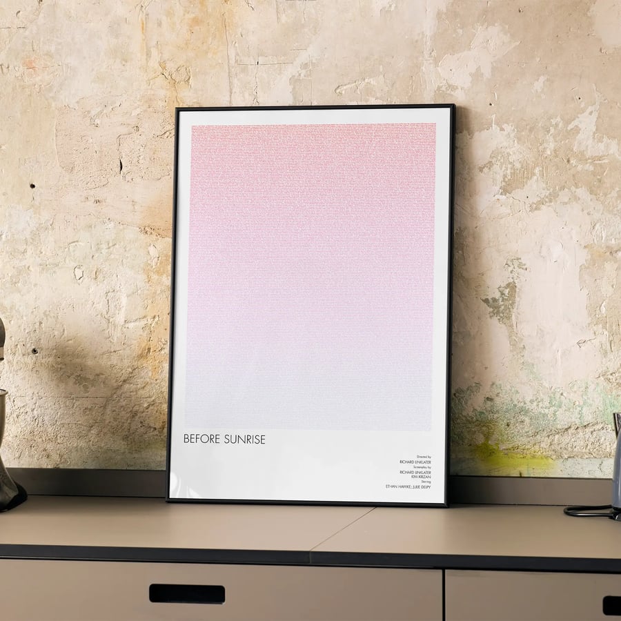 Before Sunrise Screenplay Poster - Minimalist Romance Film Print