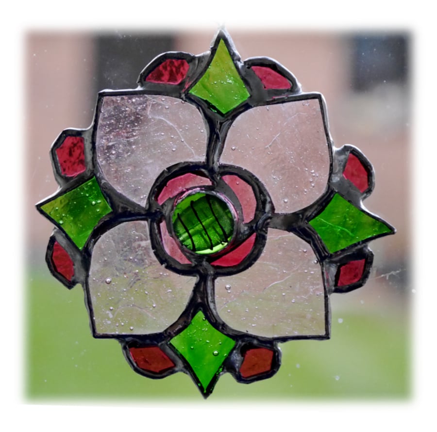 Pink Flower Suncatcher Stained Glass