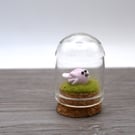 small glass pnk bird keepsake figure