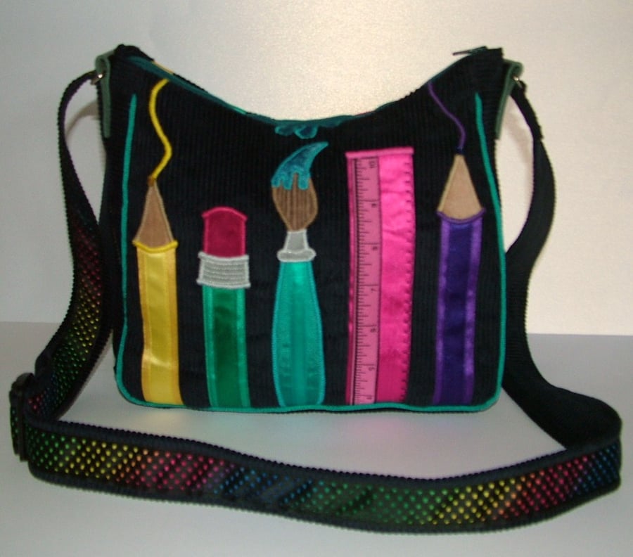  MULTI COLOURED ARTIST'S HANDBAG