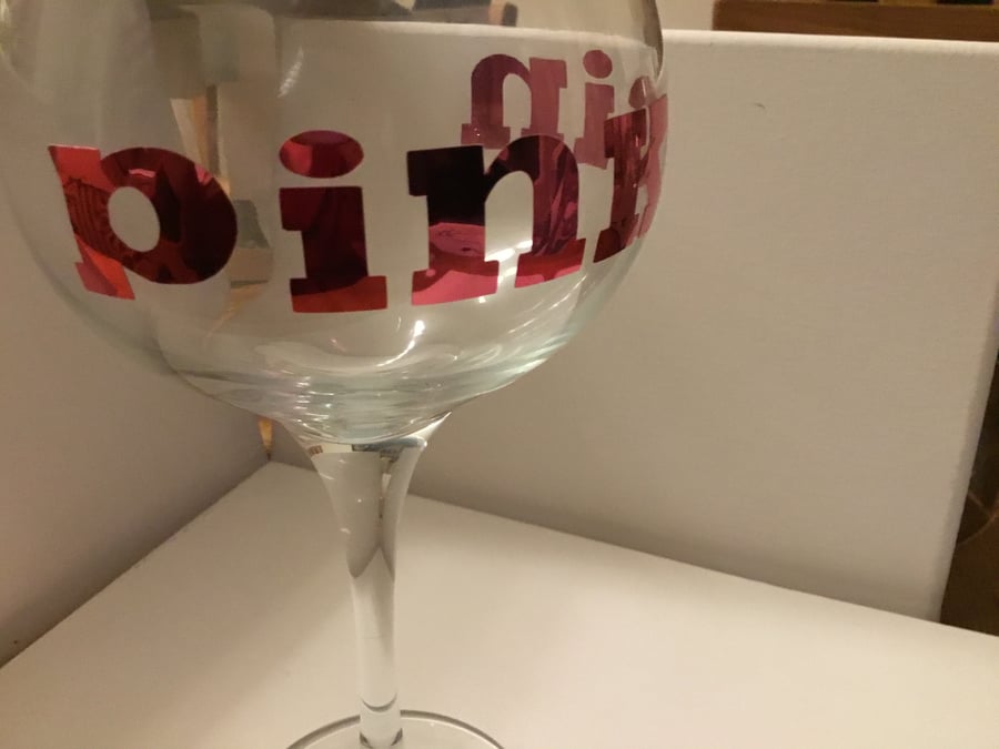 Gin glass. Pink gin glass