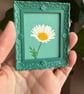 Daisy Miniature Framed Painting, April Birth Flower, Cottagecore gift